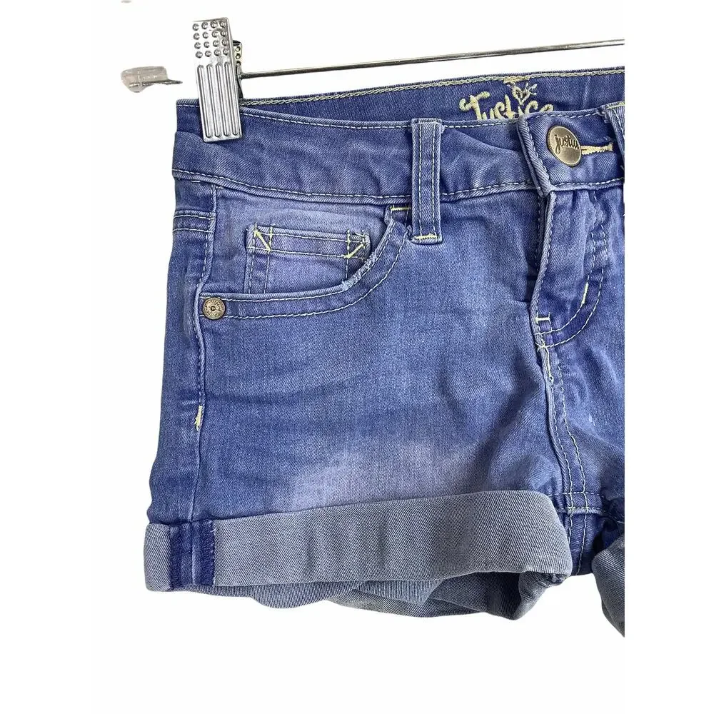 Justice Girls Medium Wash Blue Denim Jean Shorts Kid's Youth Size 7